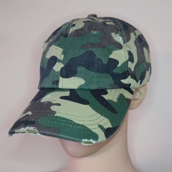 Accessories | Nwot Distressed Camouflage Hat | Poshmark display picture 2